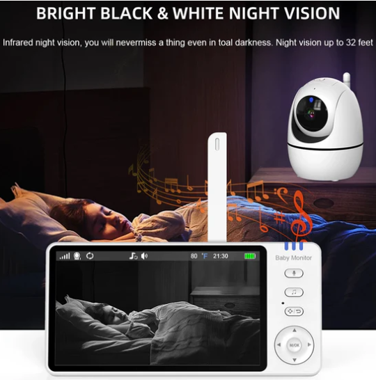 5.0 Inch Video Baby Monitor With Pan Tilt