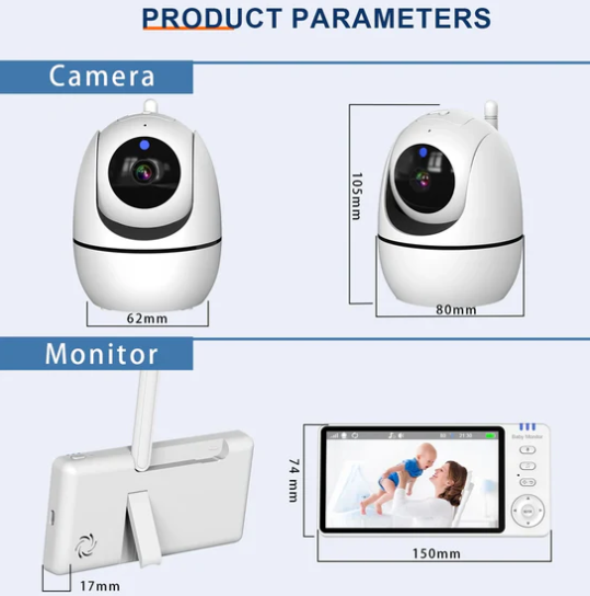 5.0 Inch Video Baby Monitor With Pan Tilt