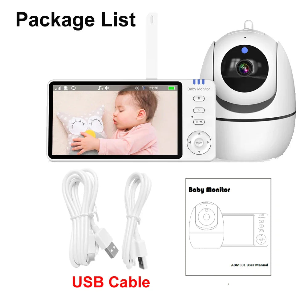 5.0 Inch Video Baby Monitor With Pan Tilt
